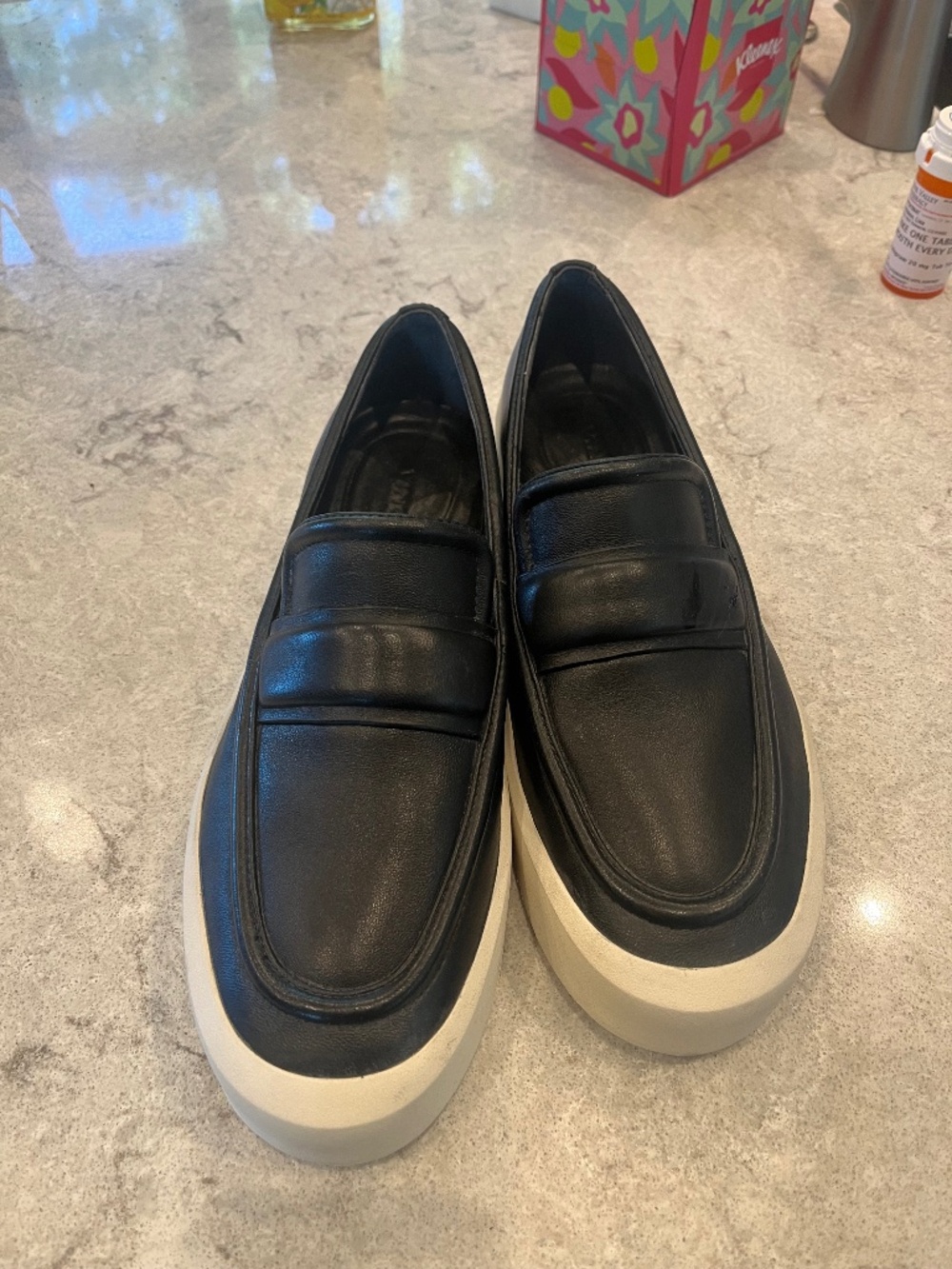 Vince Women’s Ghita Black Slip on Leather Loafters, Size 9M